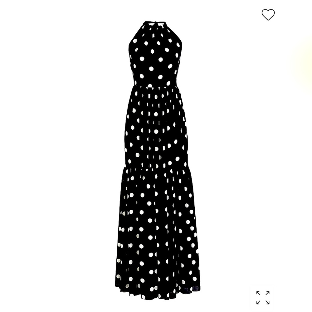 NWT JCrew Halter-neck tiered maxi dress in dot Sz 8